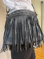 Load image into Gallery viewer, Black fringe purse
