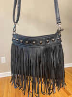 Load image into Gallery viewer, Black fringe purse
